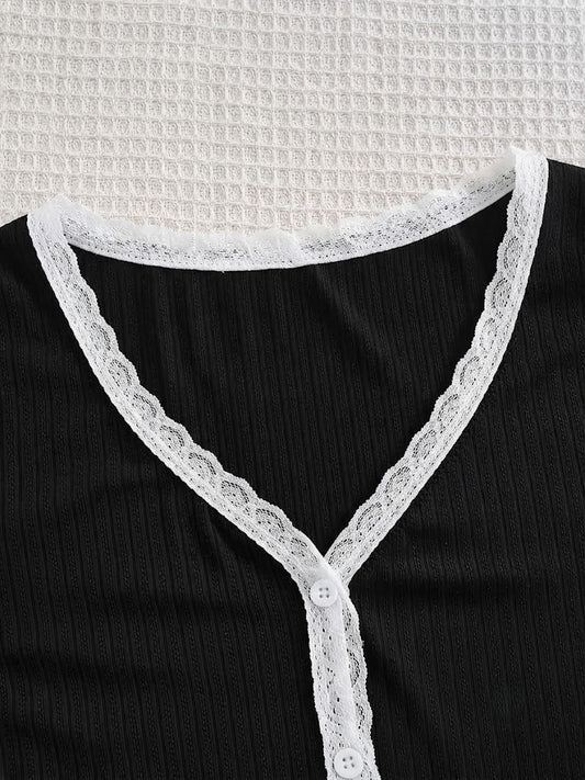 Ensemble Pyjama Côtelé Boutonné ( Chic & Confort )