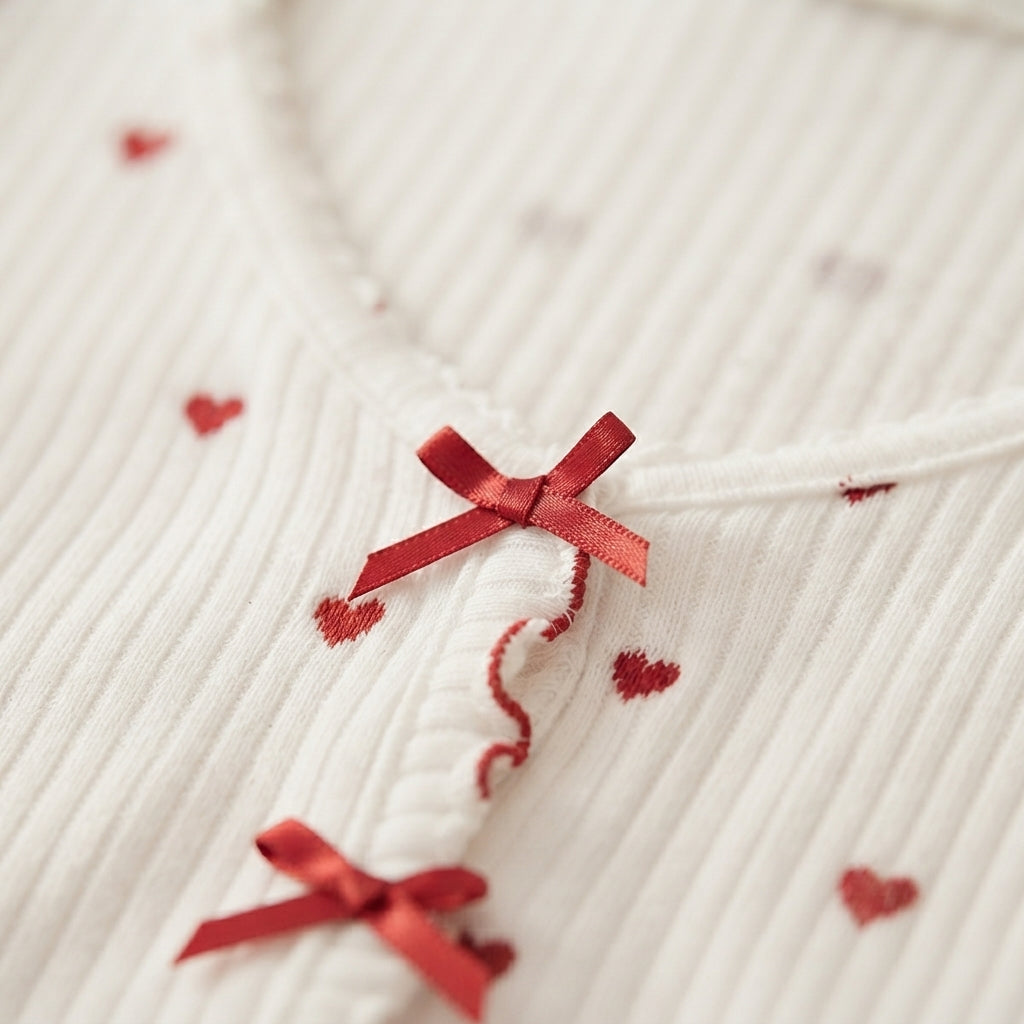 Ensemble Pyjama Cœurs Rouges