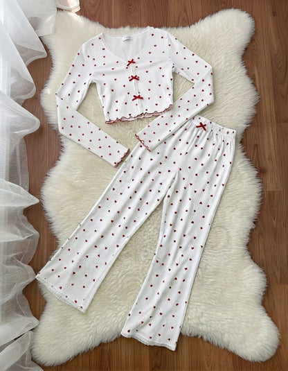 Ensemble Pyjama Cœurs Rouges