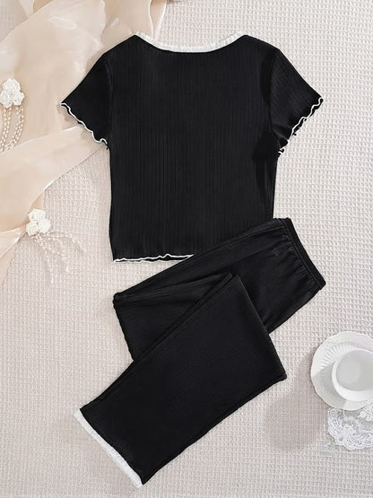 Ensemble Pyjama Côtelé Boutonné ( Chic & Confort )